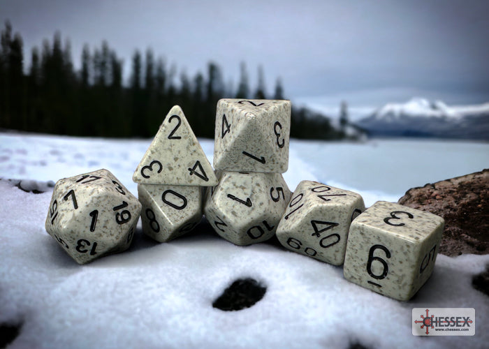 Chessex Speckled Artic Camo Polyhedral 7-Dice Set