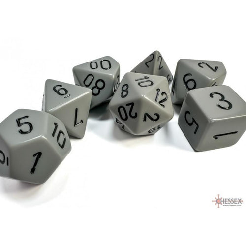 Chessex: 25410 Opaque Dark Grey - Black Polythedral (7 Dice Set)