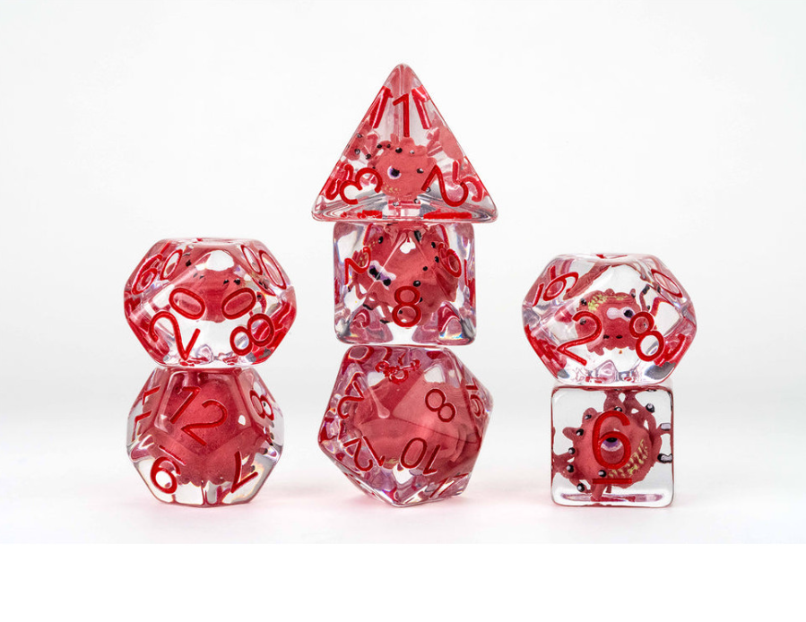 FanRoll Dungeons & Dragons Beholder Resin Dice Set – 7 Piece Polyhedral RPG Dice