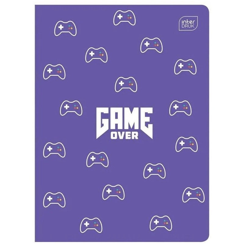 A5 Notebook, 32 sheets, three-line ruling, Interdruk "Game Over" (Set of 4)