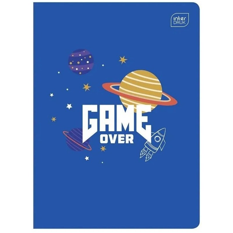 A5 Notebook, 32 sheets, three-line ruling, Interdruk "Game Over" (Set of 4)