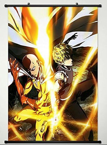 One Punch Man Saitama And Genos Power Up Wall Scroll 61x91.5 cm