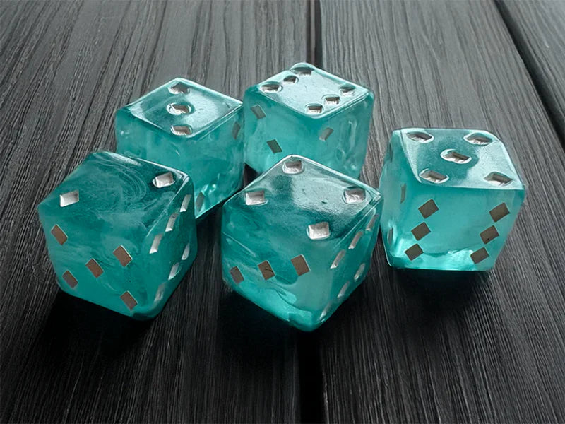 Purple Lantern: The Presence - Resin Spirit Dice (pack of 6 6-sided dice) - Ghostly pattern