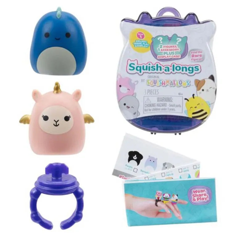 Squishmallows Squish-a-Longs Series 1 Mini Figure Mystery Pack [2 RANDOM Figures, 1 Accessory & Display Case]