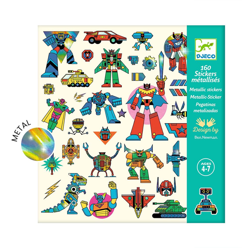 Djeco Robot Sticker - 160 Pieces