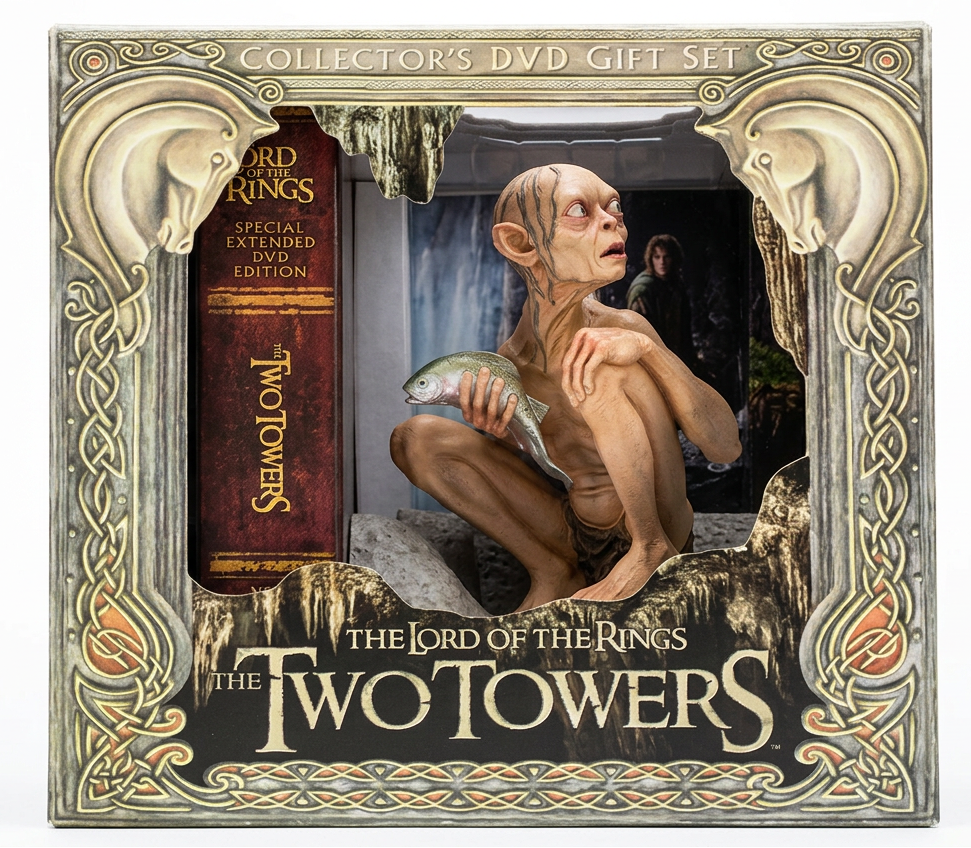 [COLLECTOR'S FIND!] The Lord Of The Rings "The Two Towers Collector's DVD Gift Set" with Gollum/ Smeagol figure