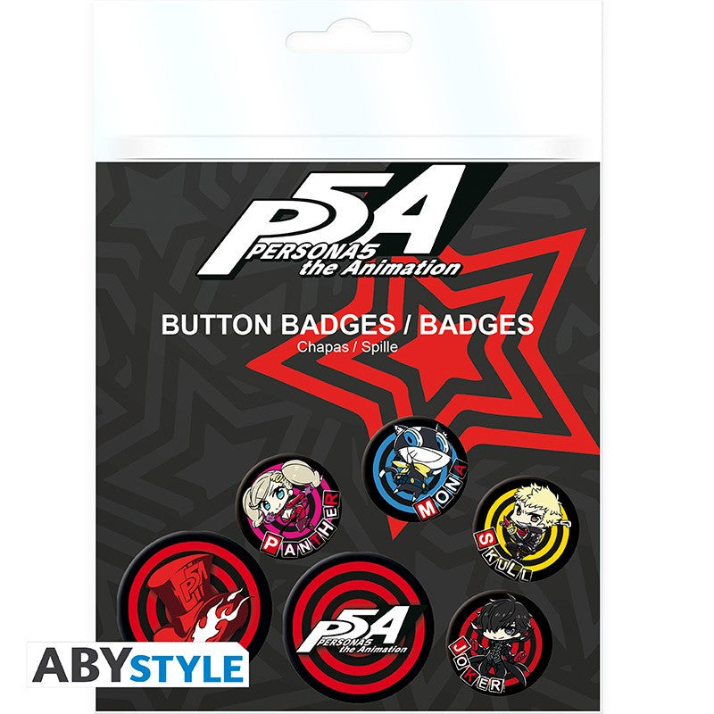 ABYstyle: Persona 5 - Set of 6 Pin Badges - Phantom Thieves 'Chibi'