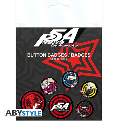 ABYstyle: Persona 5 - Set of 6 Pin Badges - Phantom Thieves 'Chibi'