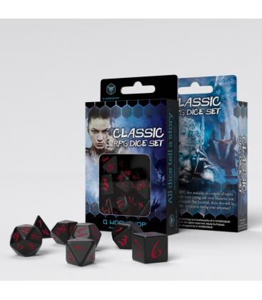 Q-Workshop: Classic RPG  Dice Set - Black & Red (7 Dice)