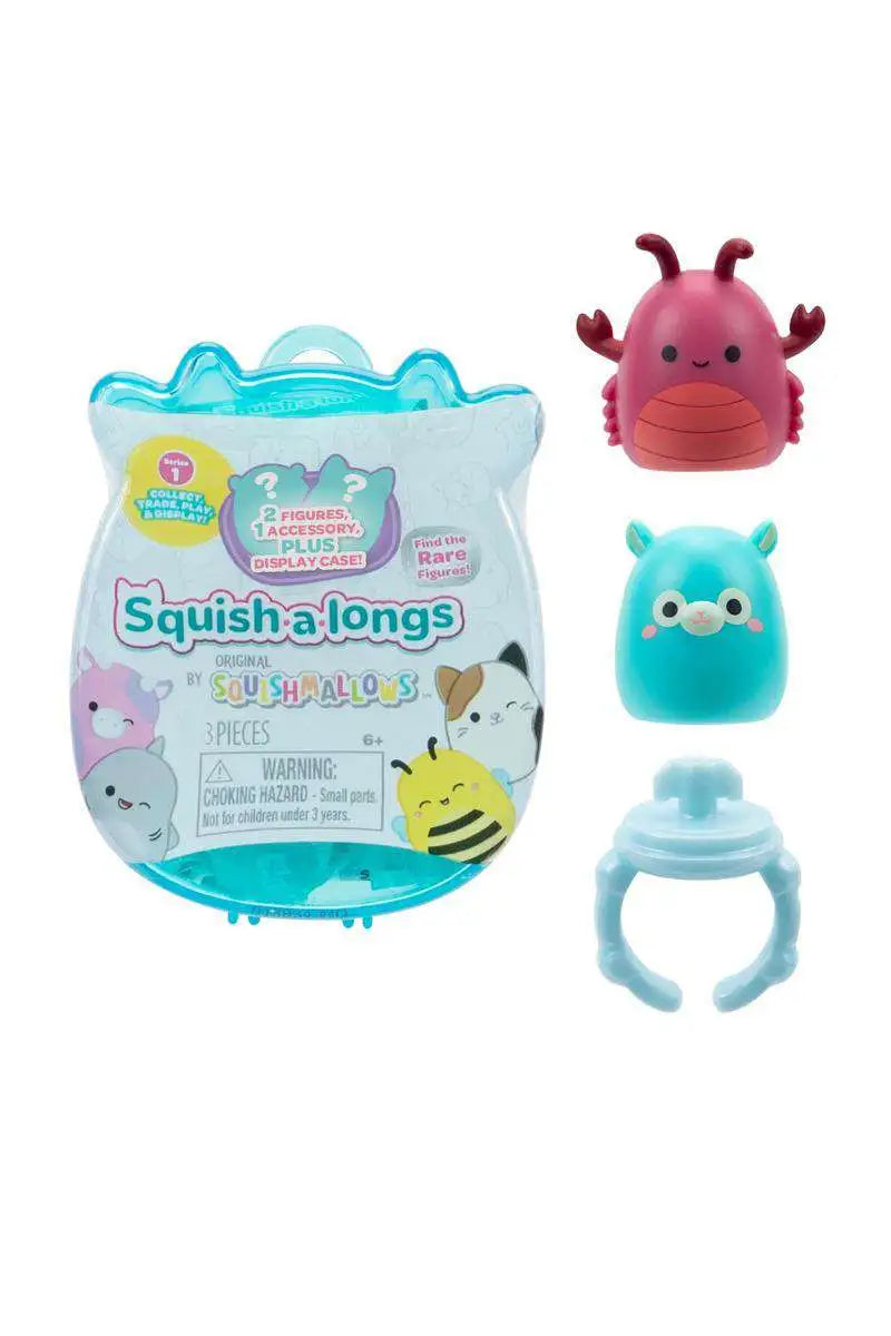 Squishmallows Squish-a-Longs Series 1 Mini Figure Mystery Pack [2 RANDOM Figures, 1 Accessory & Display Case]
