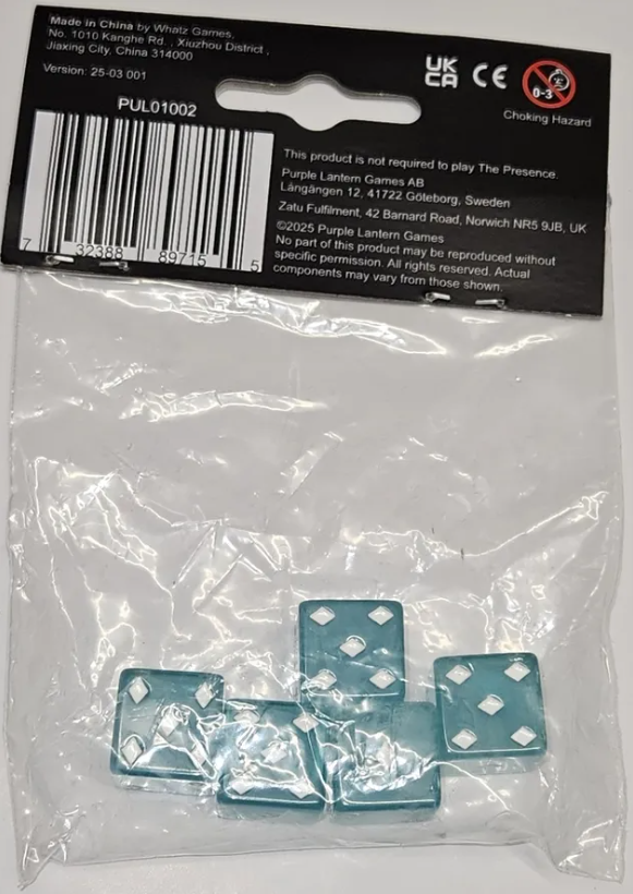 Purple Lantern: The Presence - Resin Spirit Dice (pack of 6 6-sided dice) - Ghostly pattern