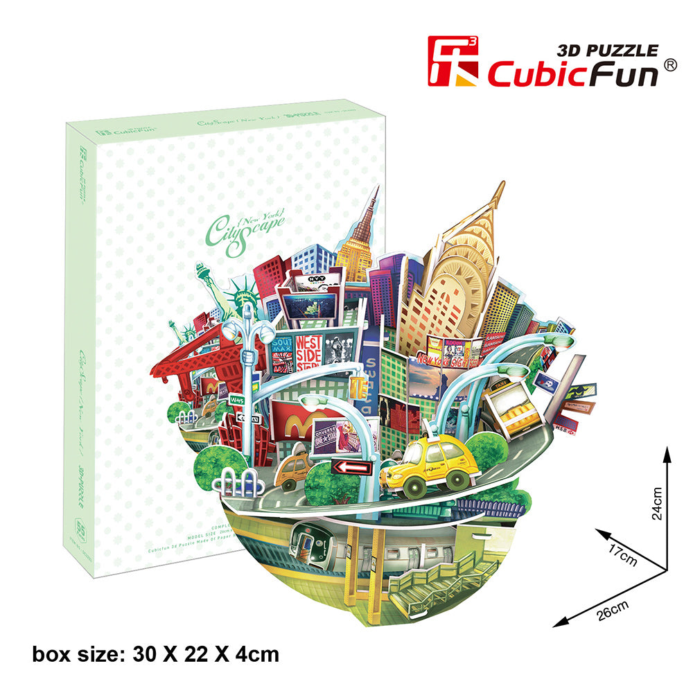 [COLLECTOR'S FIND!] Cubic Fun: New York City Scape - 3D Puzzle -Coin Bank (0C3203)