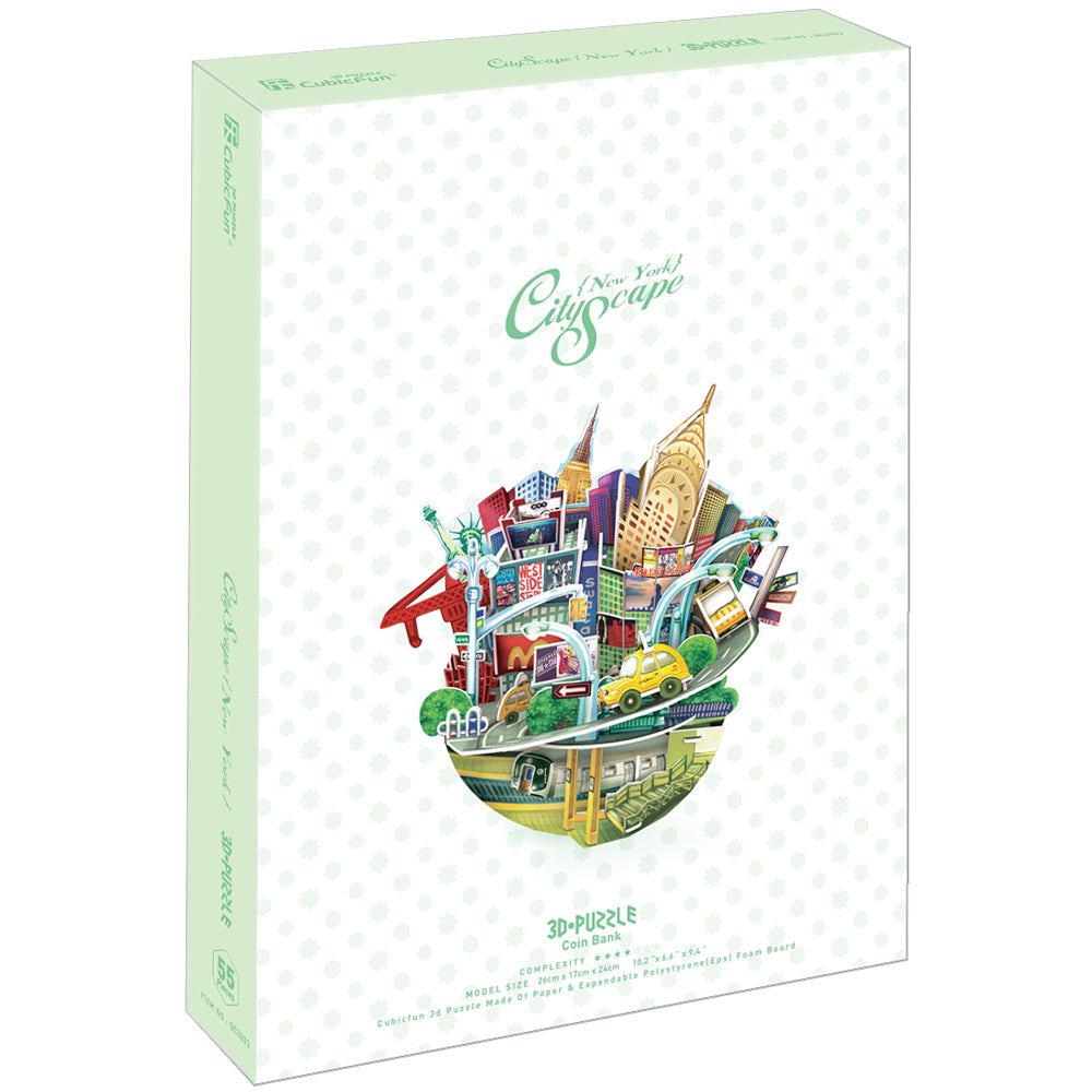 [COLLECTOR'S FIND!] Cubic Fun: New York City Scape - 3D Puzzle -Coin Bank (0C3203)