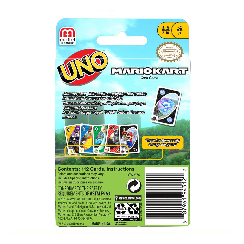 UNO Mariokart (card game) 2-10 players - 7+ years old - Mattel